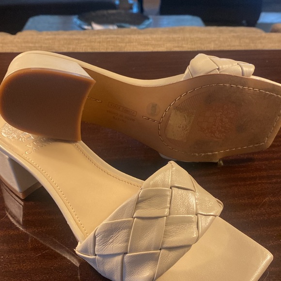 VinceCamuto bone white mules.  Leather is soft and excellent condition. - Picture 3 of 3